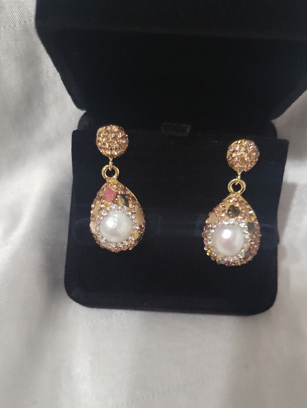 Genuine Pearl Earrings Fabulous Design - Picture 3 of 4
